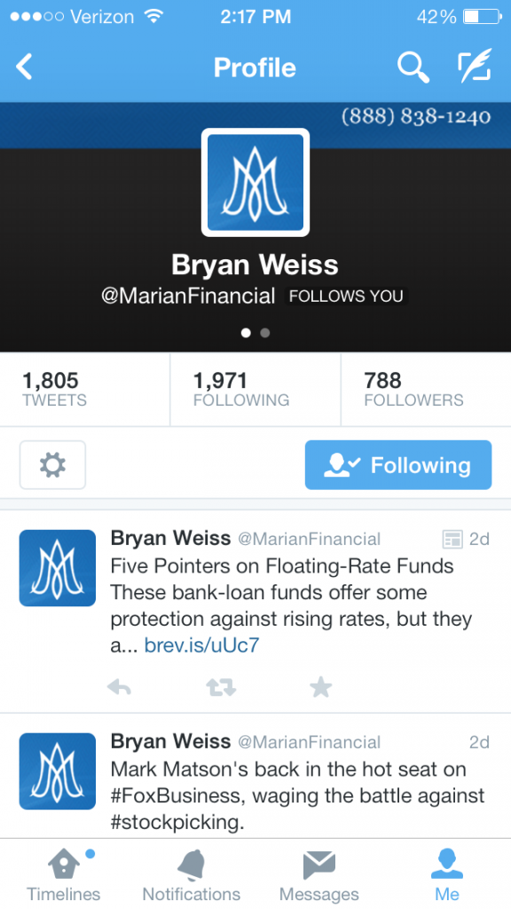 Marian Financial Twitter