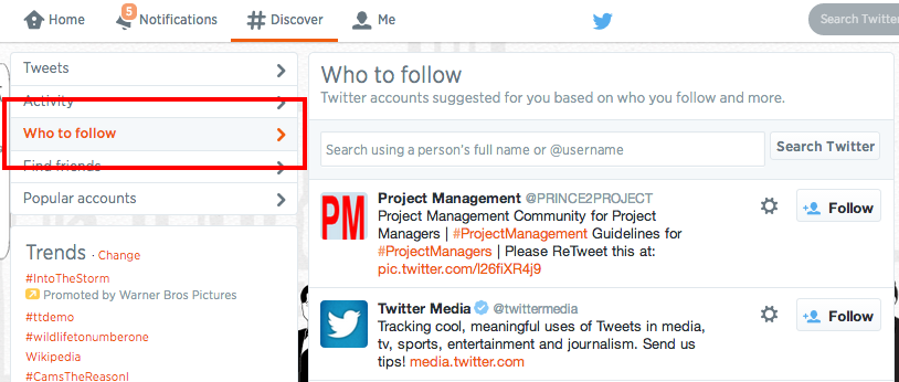 Twitter   Who to follow   Suggestions