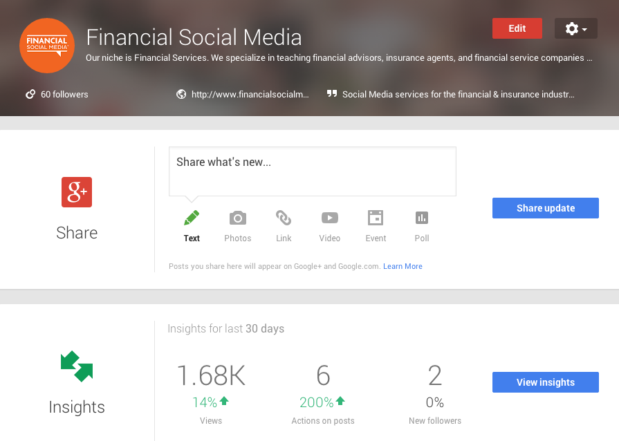 google my business intro - financial social media